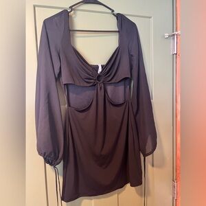 Lucy in the Sky black dress with side cutouts